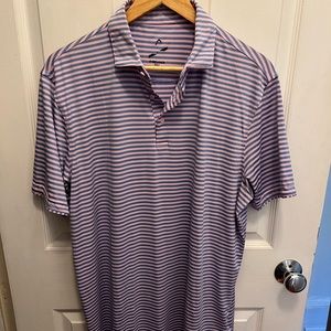 Striped golf polo short sleeve shirt